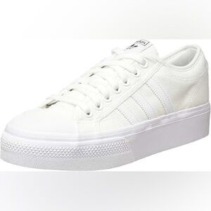 Women’s Adidas Nizza White Platform Sneaker, size 8